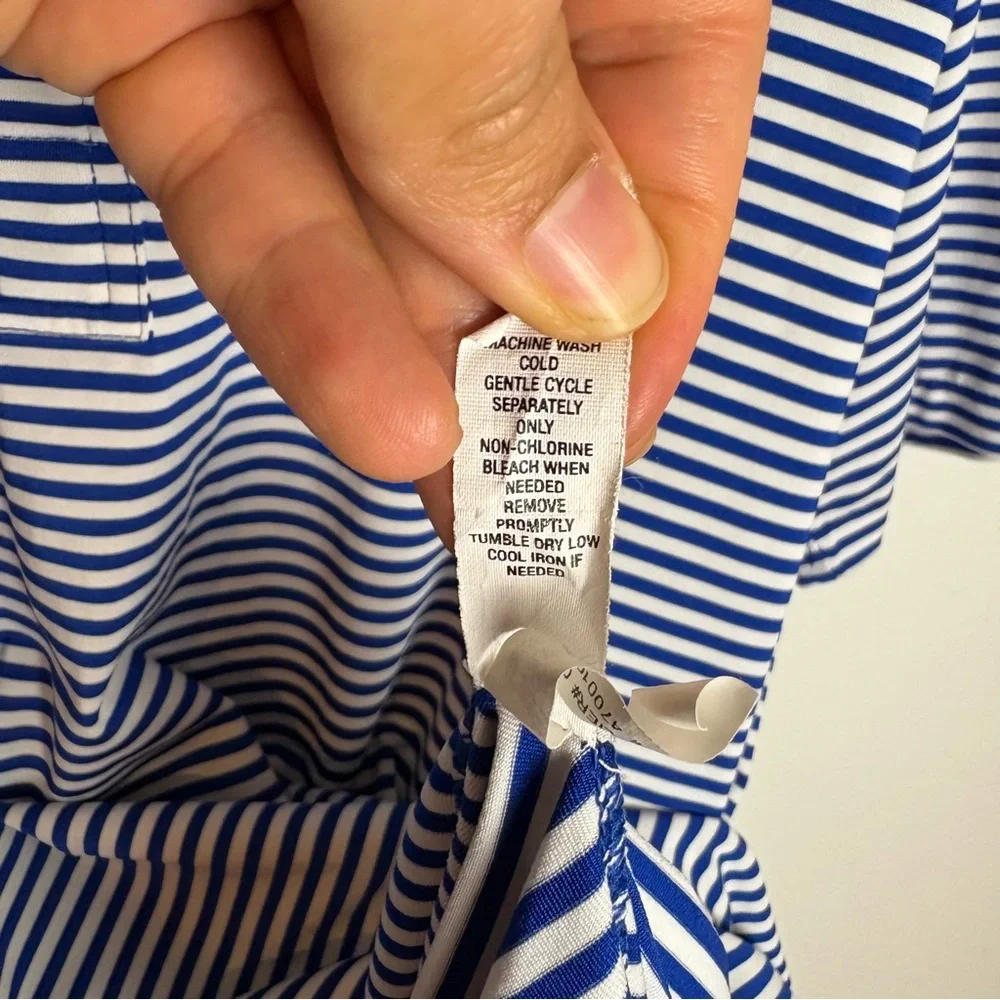 RLX Ralph Lauren Sport Blue and White Striped Golf Polo Shirt Size XL‎ Men’s - Picture 10 of 11